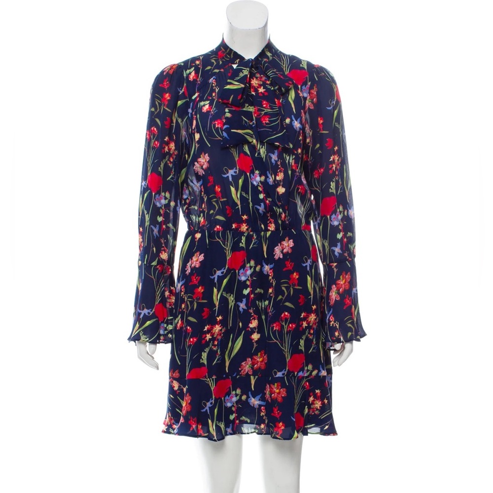 Parker Faux Wrap Bell Sleeve Mini dress in Gardenia Night